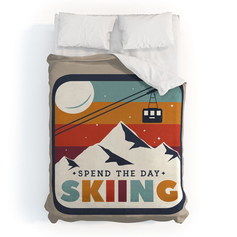 Showmemars Spend The Day SkiingSki Badge Duvet Cover