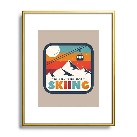 Showmemars Spend The Day SkiingSki Badge Metal Framed Art Print