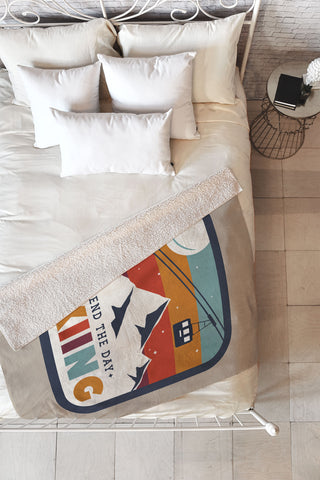 Showmemars Spend The Day SkiingSki Badge Fleece Throw Blanket