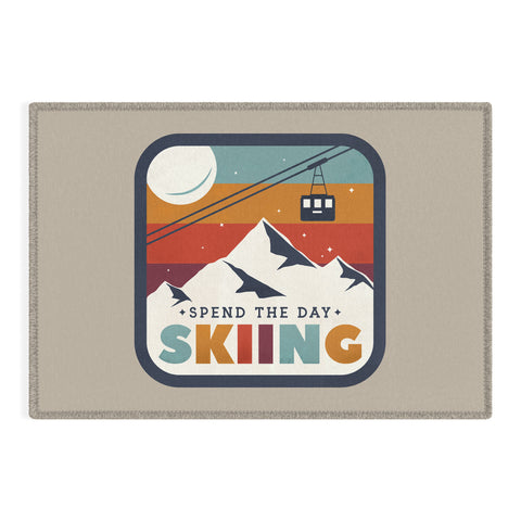 Showmemars Spend The Day SkiingSki Badge Outdoor Rug