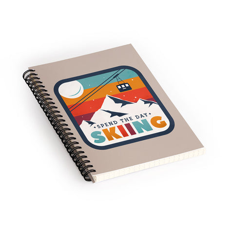 Showmemars Spend The Day SkiingSki Badge Spiral Notebook