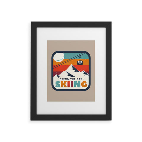 Showmemars Spend The Day SkiingSki Badge Framed Art Print