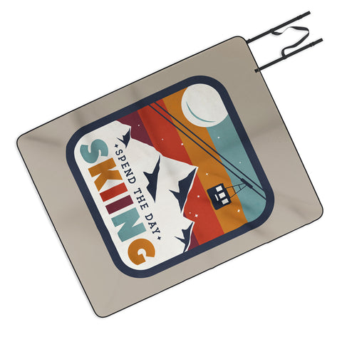 Showmemars Spend The Day SkiingSki Badge Picnic Blanket