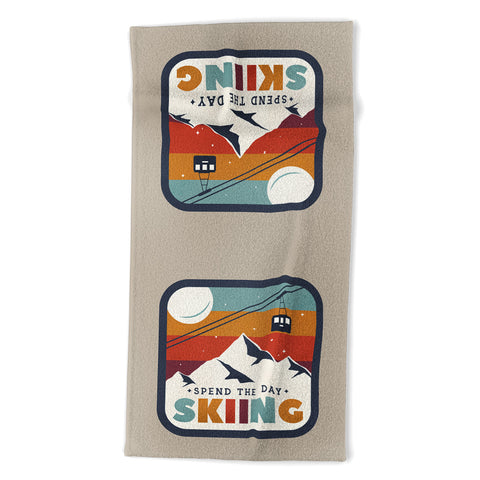 Showmemars Spend The Day SkiingSki Badge Beach Towel