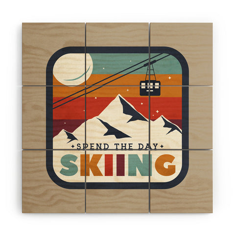 Showmemars Spend The Day SkiingSki Badge Wood Wall Mural