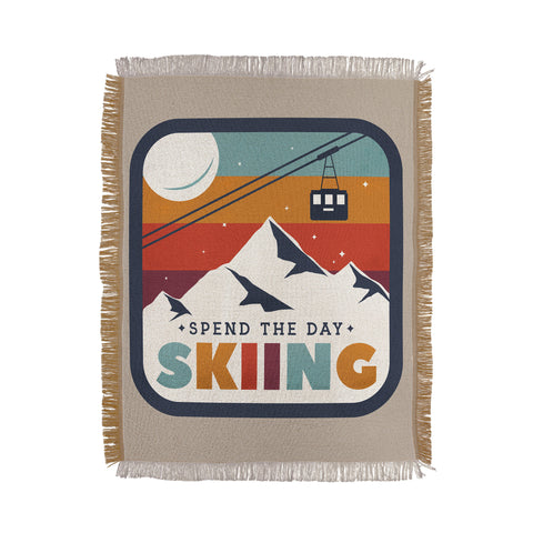 Showmemars Spend The Day SkiingSki Badge Throw Blanket