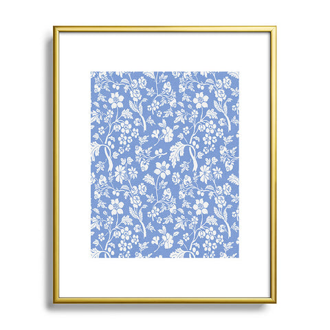 Showmemars Vintage Style Chintz Florals Metal Framed Art Print