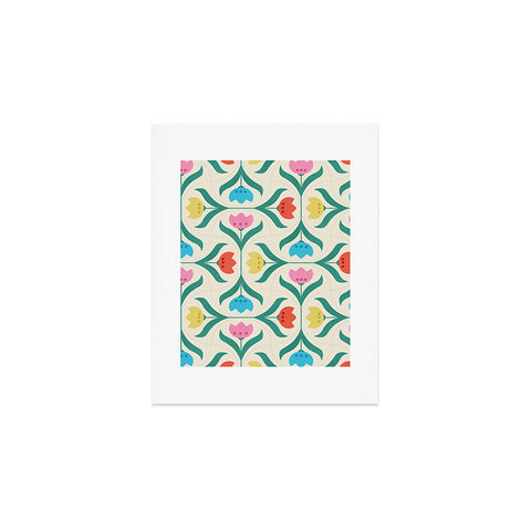 Showmemars Vintage Tulips Patchwork Art Print