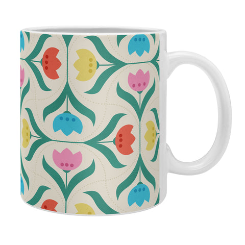 Showmemars Vintage Tulips Patchwork Coffee Mug
