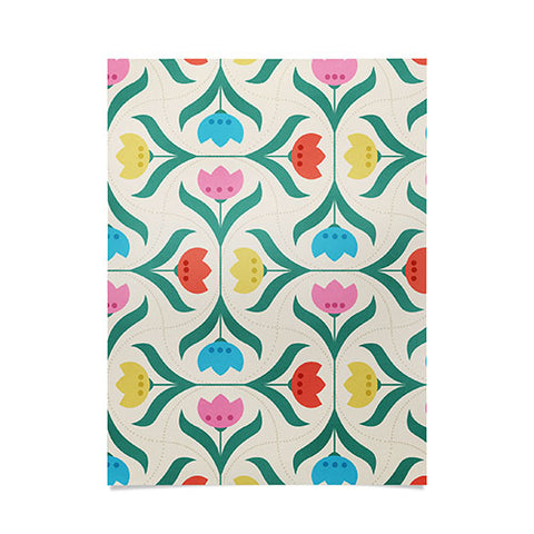 Showmemars Vintage Tulips Patchwork Poster