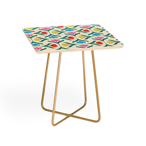 Showmemars Vintage Tulips Patchwork Side Table