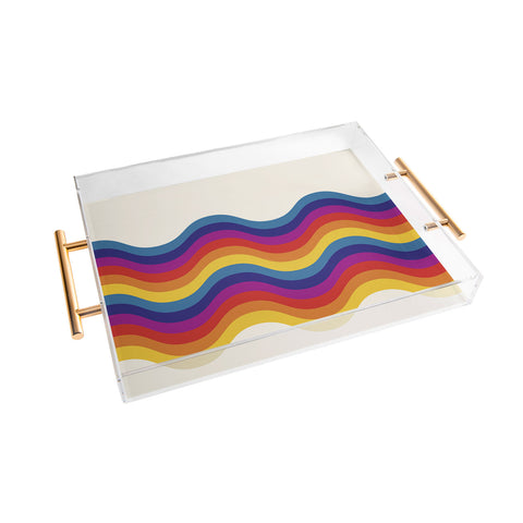 Showmemars Wavy retro rainbow Acrylic Tray