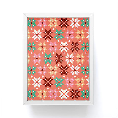 Showmemars Winter Quilt Pattern no2 Framed Mini Art Print