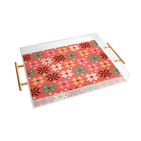 Showmemars Winter Quilt Pattern no2 Acrylic Tray
