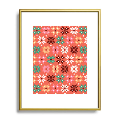 Showmemars Winter Quilt Pattern no2 Metal Framed Art Print