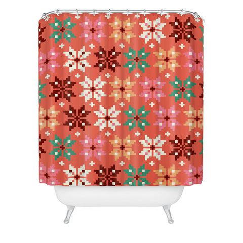 Showmemars Winter Quilt Pattern no2 Shower Curtain