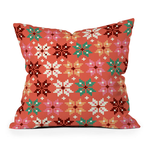 Showmemars Winter Quilt Pattern no2 Outdoor Throw Pillow