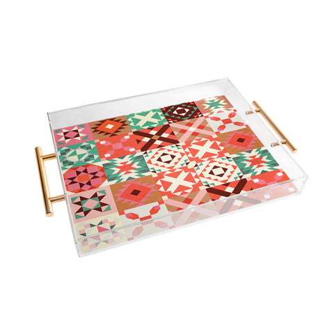 Showmemars Winter Quilt Pattern no4 Acrylic Tray