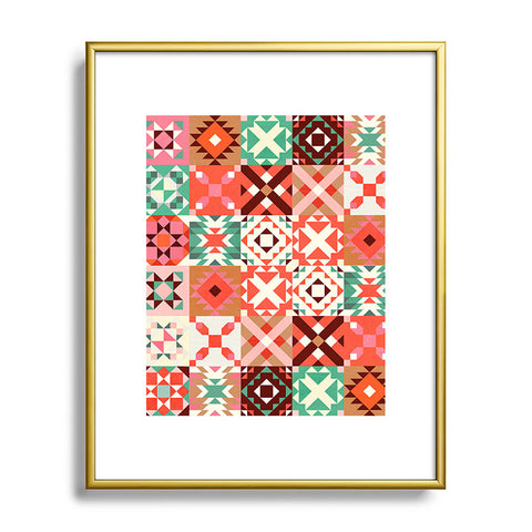 Showmemars Winter Quilt Pattern no4 Metal Framed Art Print