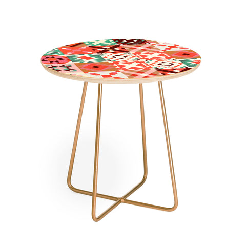 Showmemars Winter Quilt Pattern no4 Round Side Table