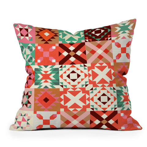 Showmemars Winter Quilt Pattern no4 Outdoor Throw Pillow