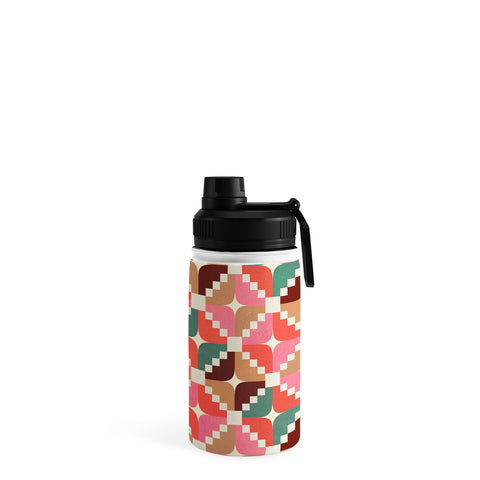 Showmemars Winter Retro Quilt Pattern Water Bottle