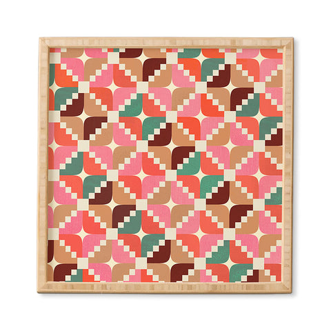 Showmemars Winter Retro Quilt Pattern Framed Wall Art