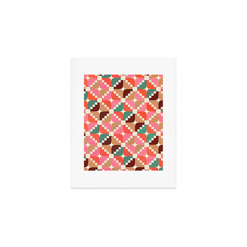 Showmemars Winter Retro Quilt Pattern Art Print