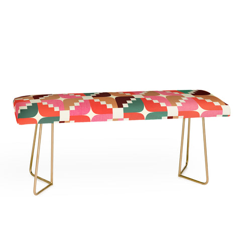 Showmemars Winter Retro Quilt Pattern Bench