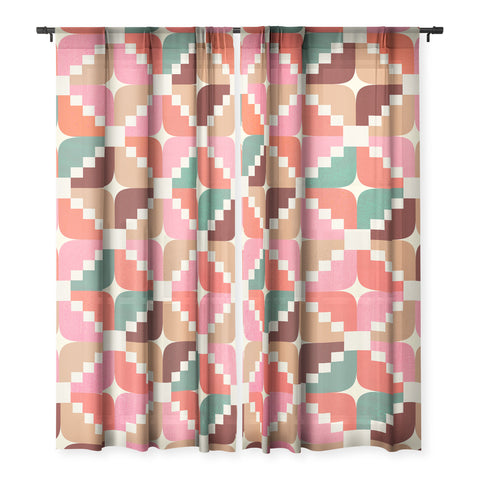 Showmemars Winter Retro Quilt Pattern Sheer Non Repeat