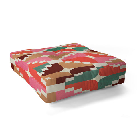 Showmemars Winter Retro Quilt Pattern Floor Pillow Square