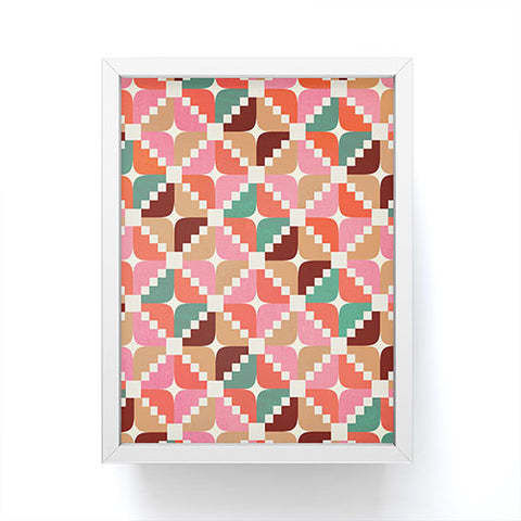Showmemars Winter Retro Quilt Pattern Framed Mini Art Print
