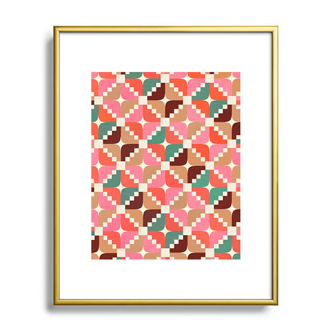 Showmemars Winter Retro Quilt Pattern Metal Framed Art Print