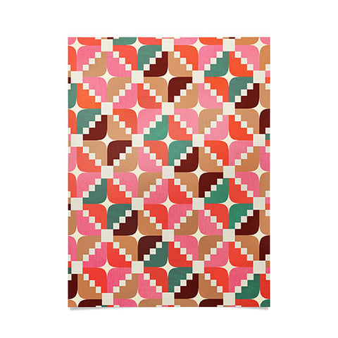 Showmemars Winter Retro Quilt Pattern Poster
