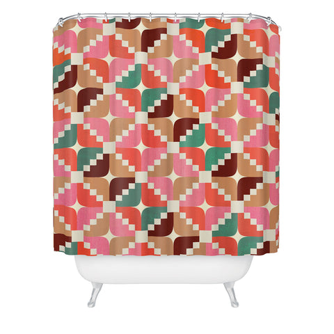 Showmemars Winter Retro Quilt Pattern Shower Curtain