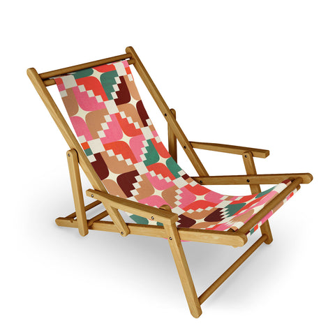 Showmemars Winter Retro Quilt Pattern Sling Chair