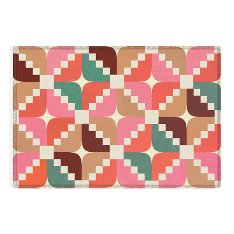 Showmemars Winter Retro Quilt Pattern Outdoor Rug