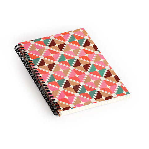 Showmemars Winter Retro Quilt Pattern Spiral Notebook