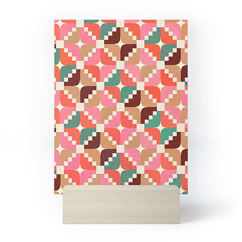 Showmemars Winter Retro Quilt Pattern Mini Art Print