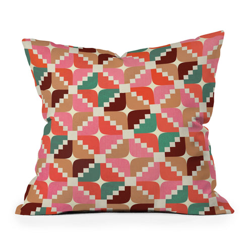 Showmemars Winter Retro Quilt Pattern Throw Pillow