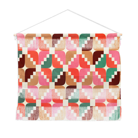 Showmemars Winter Retro Quilt Pattern Wall Hanging Landscape