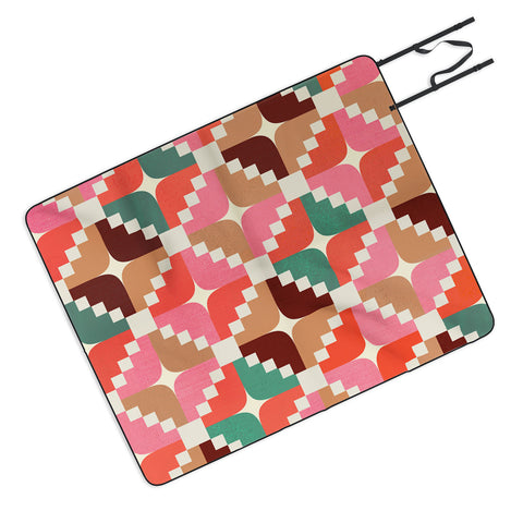 Showmemars Winter Retro Quilt Pattern Picnic Blanket