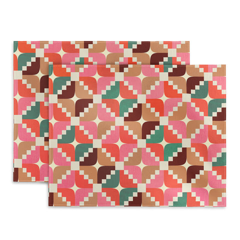 Showmemars Winter Retro Quilt Pattern Placemat