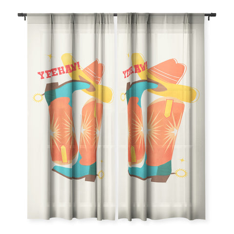 Showmemars Yeehaw Bright Cowboy Boots Sheer Non Repeat