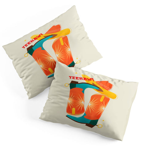 Showmemars Yeehaw Bright Cowboy Boots Pillow Shams