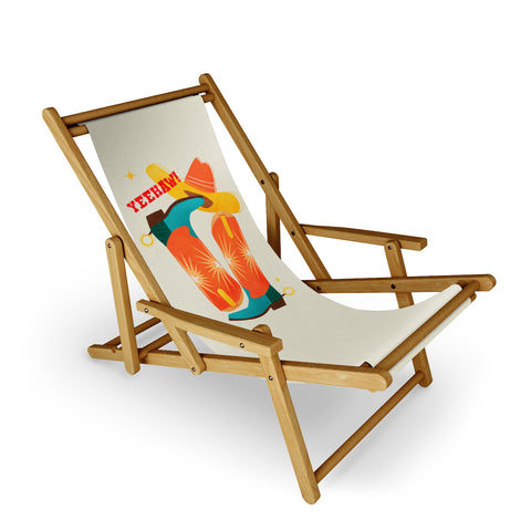 Showmemars Yeehaw Bright Cowboy Boots Sling Chair