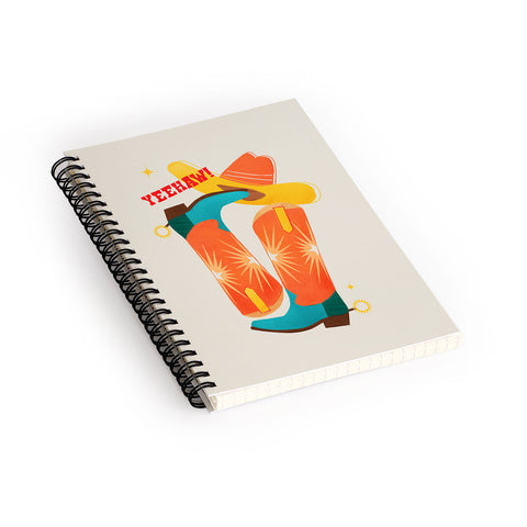 Showmemars Yeehaw Bright Cowboy Boots Spiral Notebook