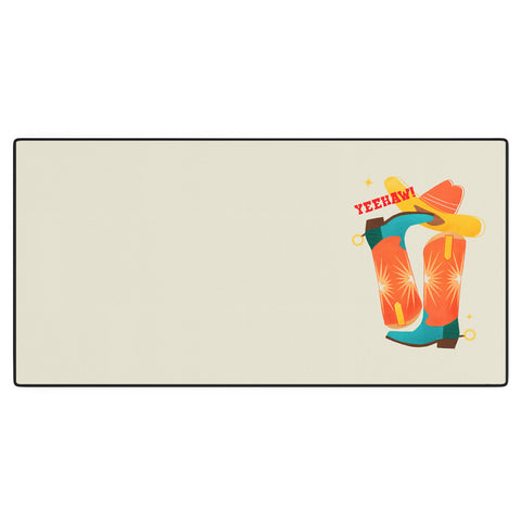 Showmemars Yeehaw Bright Cowboy Boots Desk Mat