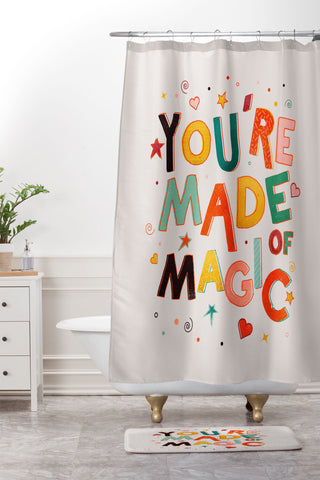 Showmemars You Are Made Of Magic colorful Shower Curtain And Mat