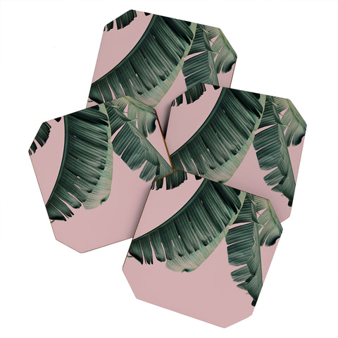 Sisi and Seb Banana Leaf Blush Coaster Set